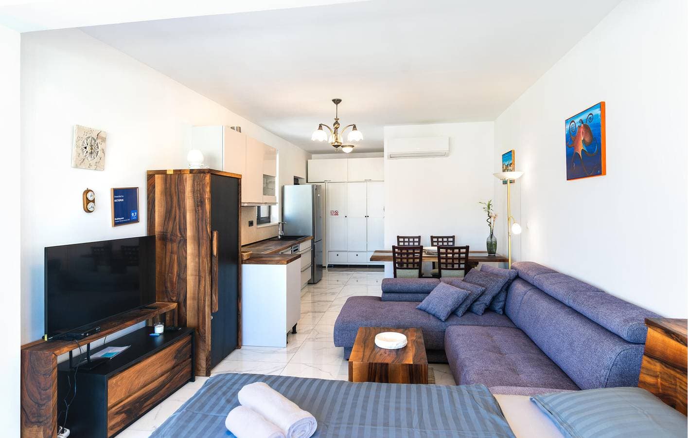 Foto 9 von 16: Apartment mit Meerblick, Terrasse, Parkplatz und WLAN, 700 m vom Strand entfernt