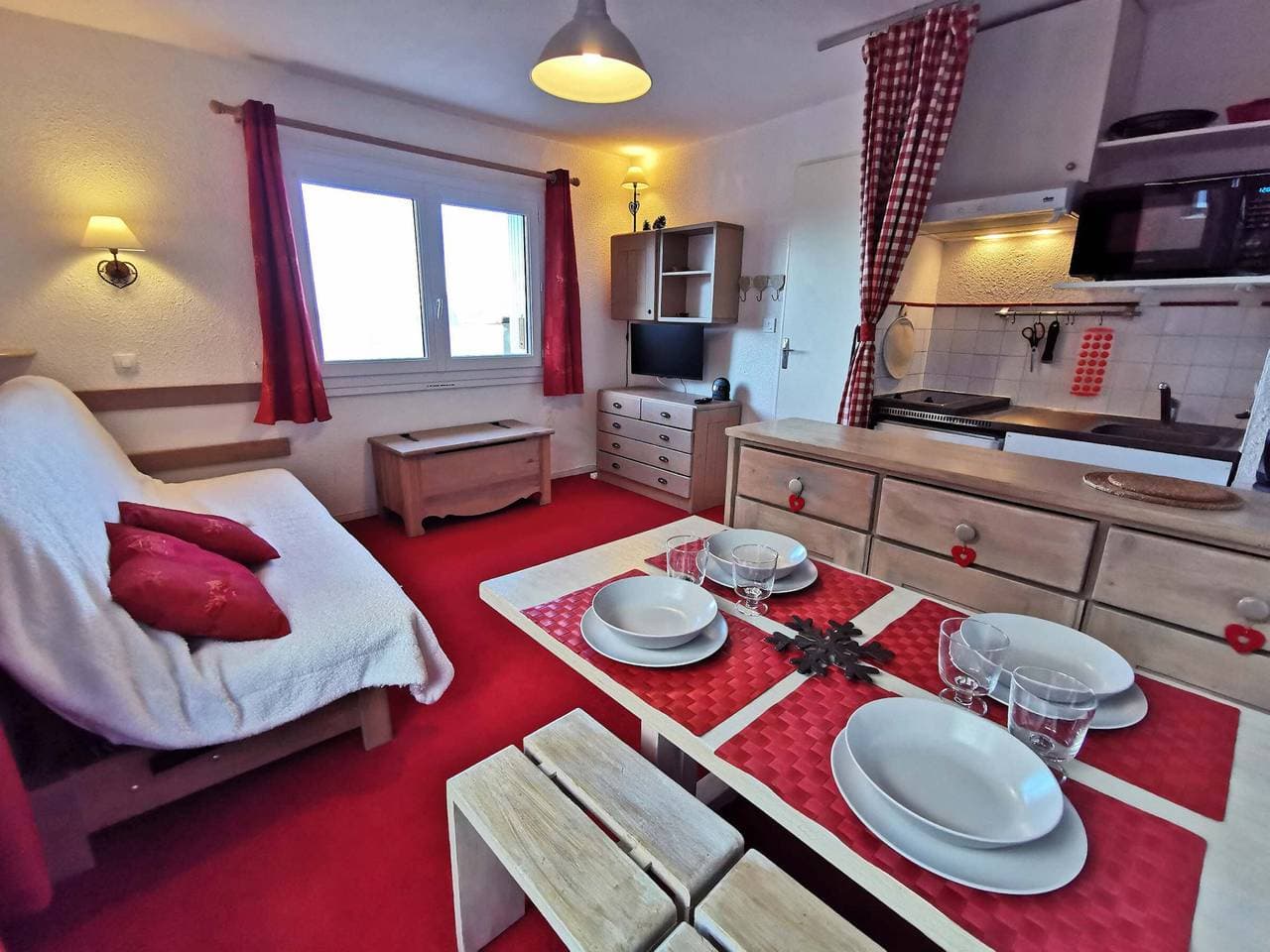 Foto 13 von 14: Überlegenes Studio-Kabine nahe Pisten, 4 Pers, Südbalkon, Skischließfach