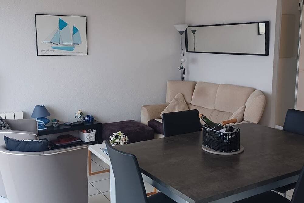 Foto 6 von 19: Der Strand als Horizont mit dieser T3 Ferienwohnung mit Sonnenterrasse