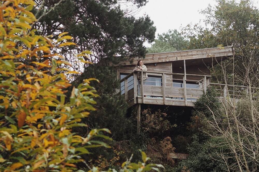 Foto 11 von 30: Sève-Kabine-Familie-Nasszelle-Blick auf den Wald