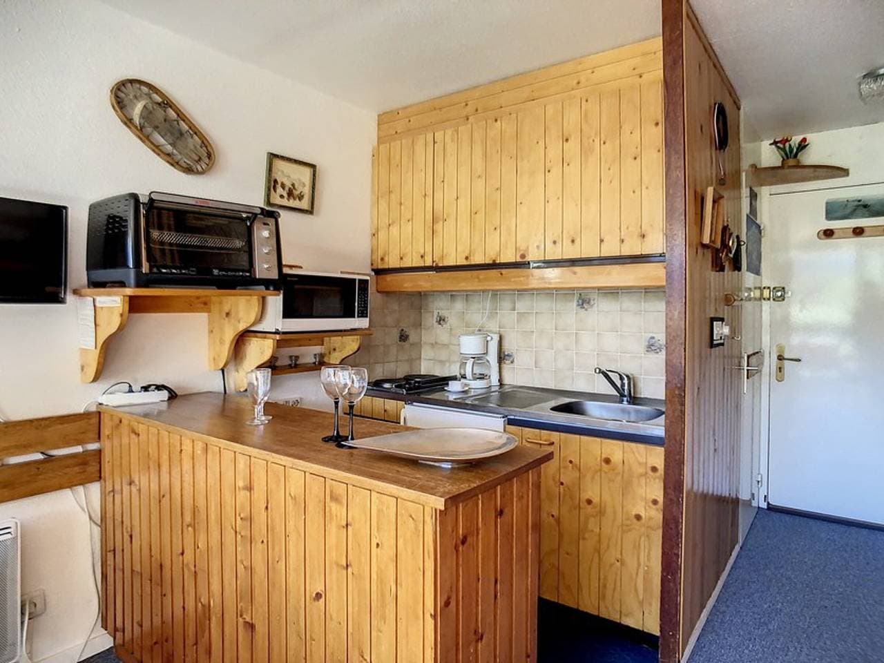 Foto 6 von 21: Helles Studio in Les Menuires, ski-in/ski-out, Balkon