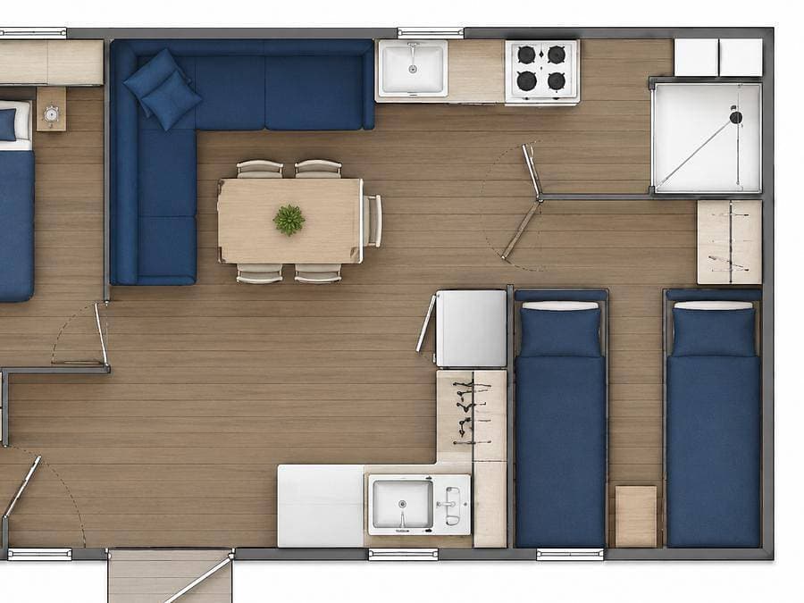 Foto 9 von 18: Camping Les Genêts - Mobilheim 4 personen - Corsaire - 2 Zimmer