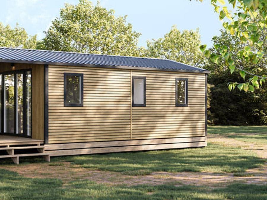 Foto 1 von 28: Camping Chateau de Bouafles - Mobilheim 4 personen - Premium Bord de Seine - 194 - 2 Schlafzimmer