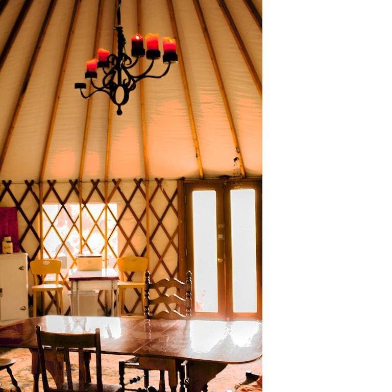 Foto 4 von 41: Die Grove Yurt ist eine primitive Wohnsituation direkt am Fluss