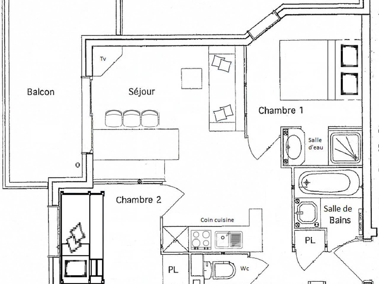Foto 11 von 14: 3-Zimmer-Wohnung in Méribel Village mit Pool, 4 Personen