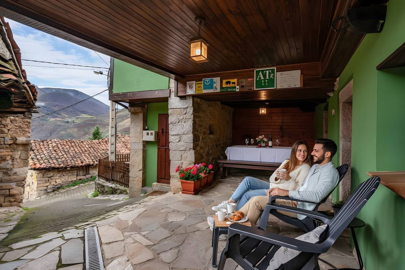 Foto 5 von 42: Ferienhaus 'La Congosta Mágica Aldea De Montaña' mit Bergblick, Gemeinschaftsterrasse & WLAN
