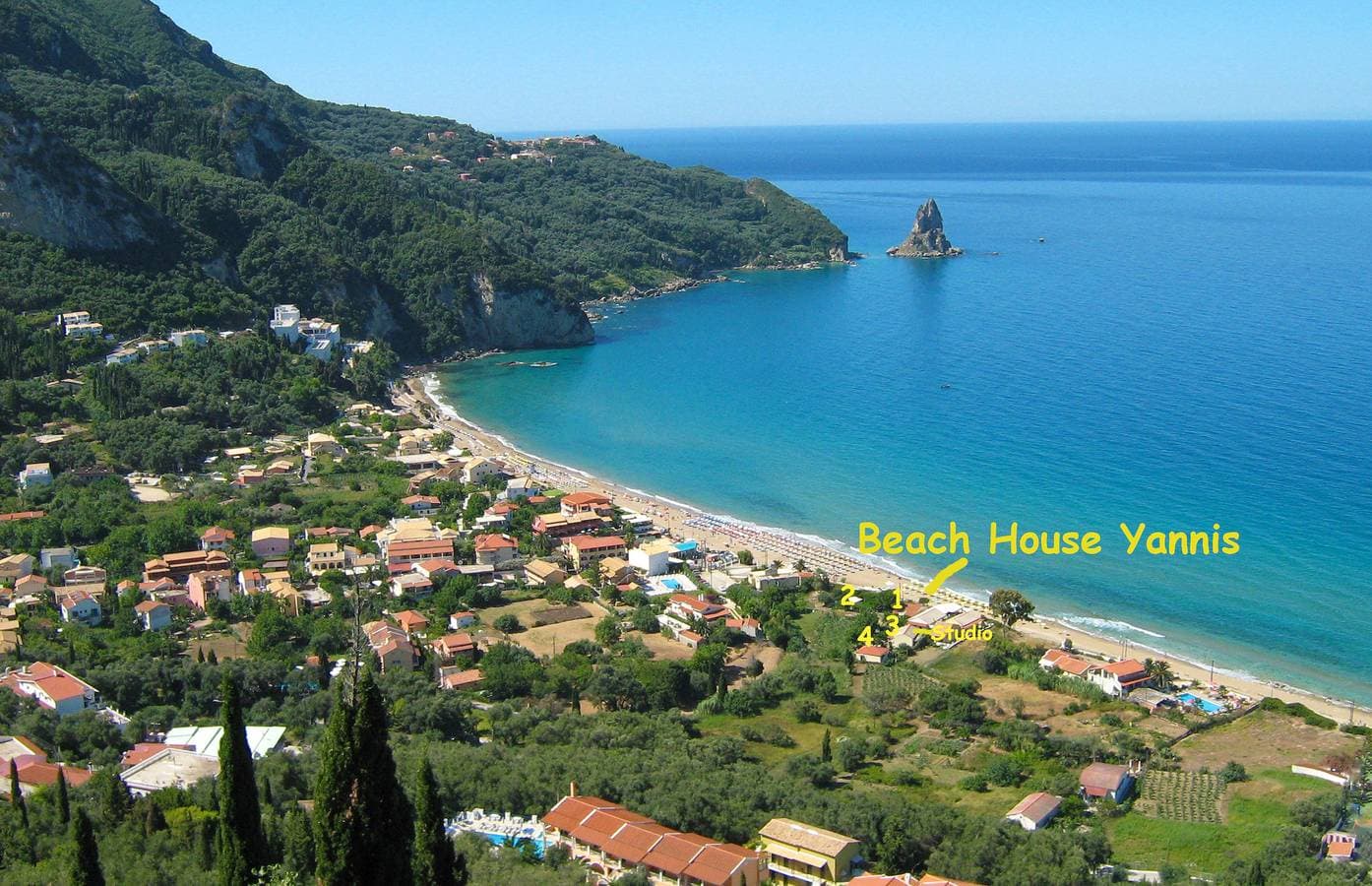 Foto 2 von 25: Strandhäuser Yannis am Agios Gordios Strand auf Korfu