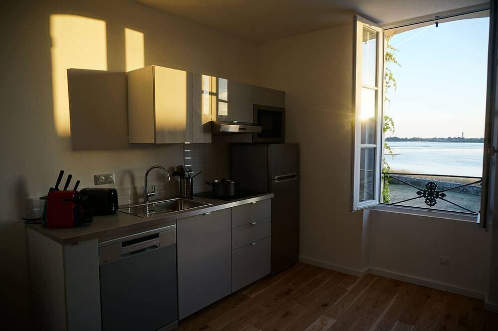 Foto 12 von 24: Neu: Wohnung 3p 4 Pers 45m ² Blick auf den Hafen Portbail