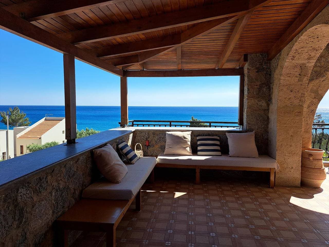 Foto 5 von 26: Direkt am Meer, traumhafter Meerblick - Ferienhaus Keratokampos, Kreta