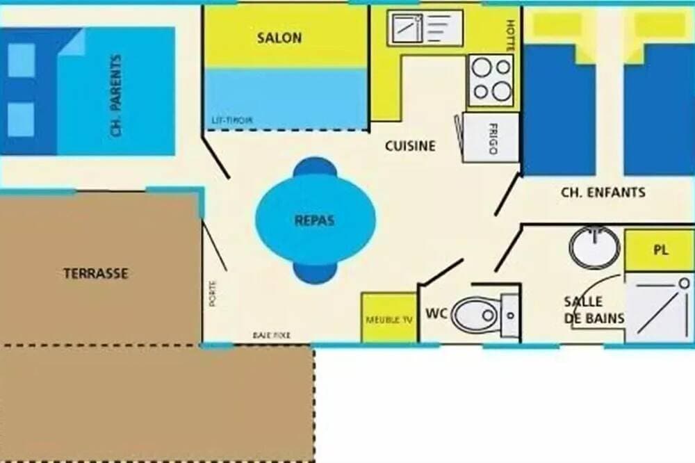 Foto 12 von 30: West Camping *** - Mobil-Home Comfort 25m2 - 2 bedrooms (Pacific type) 4 people