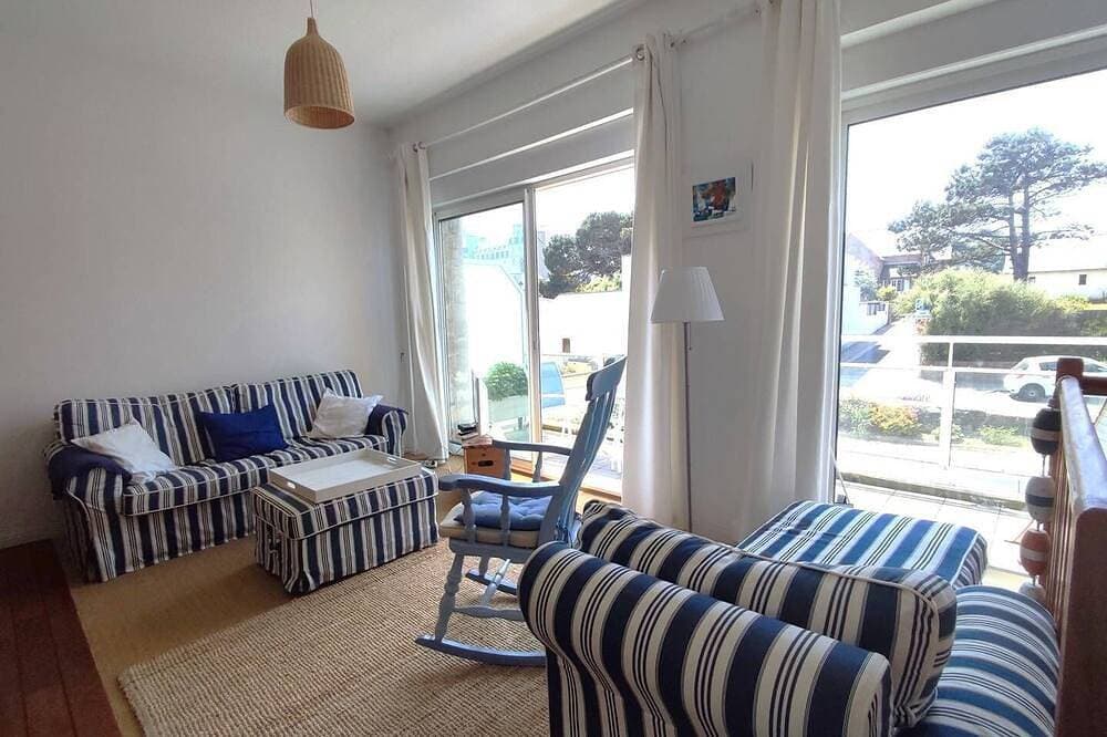 Foto 8 von 15: Beautiful sea view duplex in a residence facing the Coz beach in Tregastel