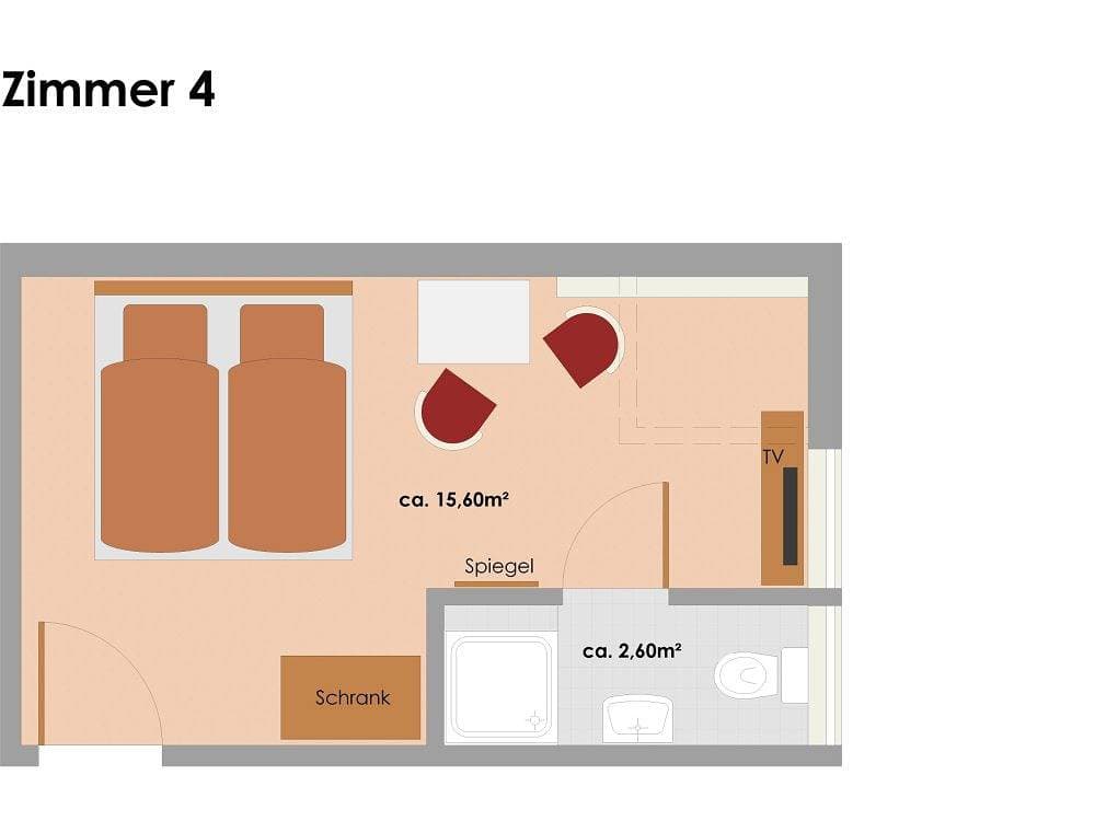 Foto 12 von 12: Landferienhaus "Pension Erika" - Zimmer 4