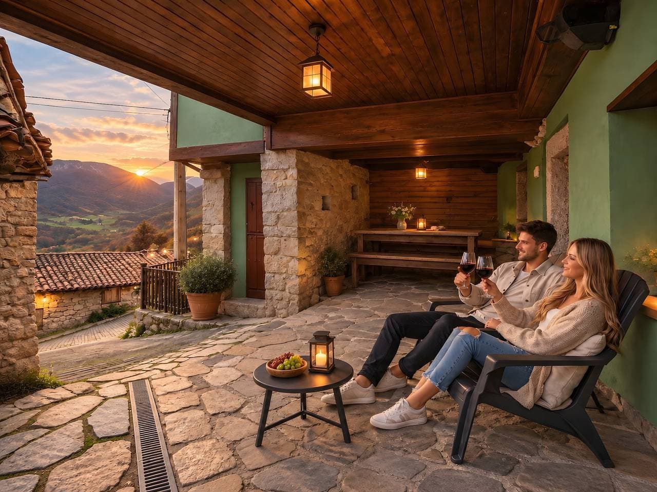 Foto 2 von 40: Ferienhaus 'La Congosta Mágica Aldea De Montaña' mit Bergblick, Gemeinschaftsterrasse & WLAN
