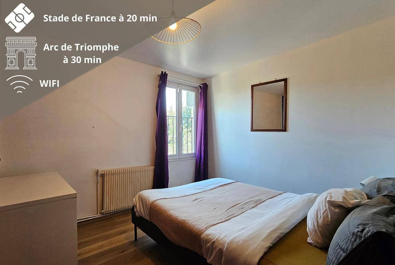 Chambre privée dans logement partagé, L'Hibiscus Paris & Stade de France 1