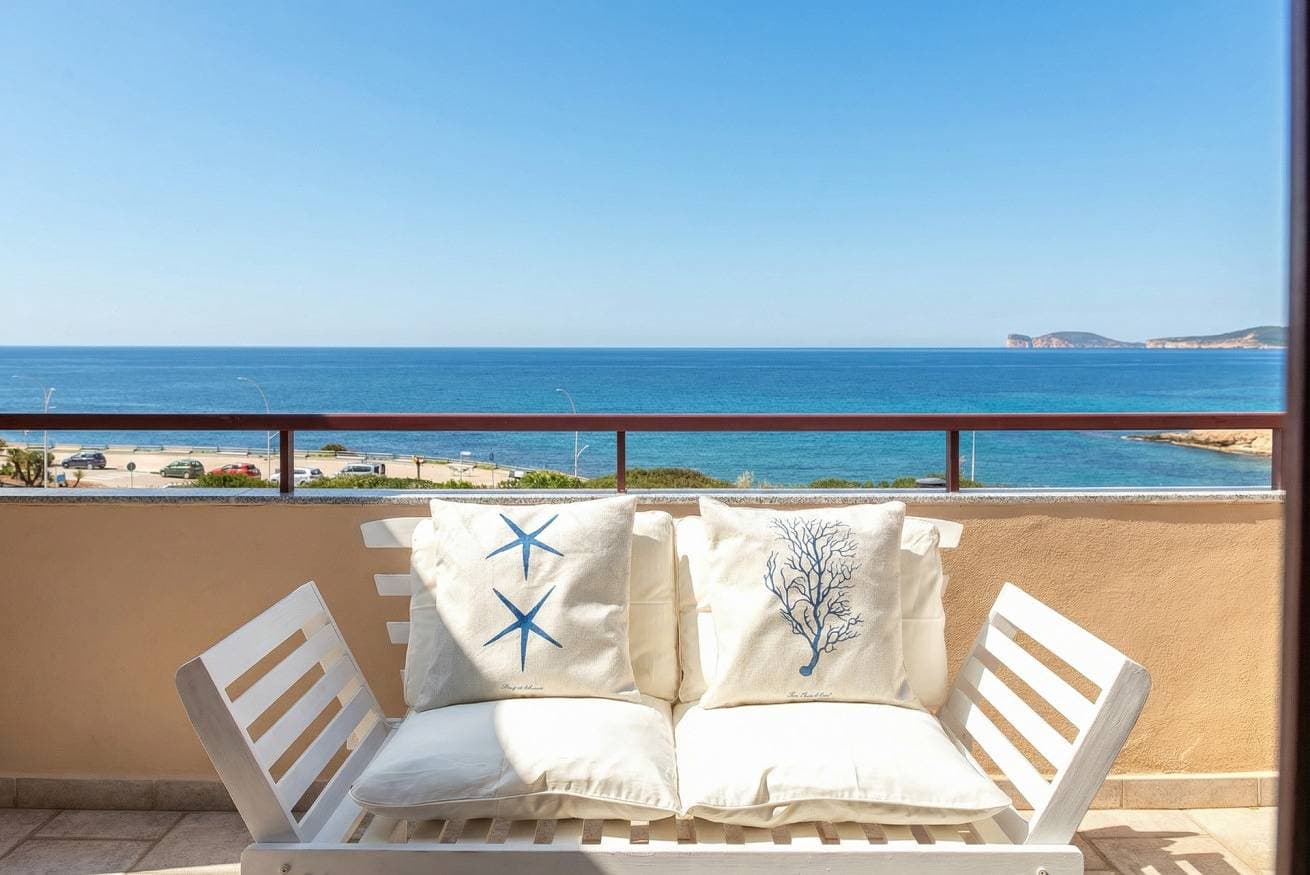 Foto 8 von 35: Vittoria Penthouse im Zentrum von Alghero mit großer Terrasse mit Blick auf das Meer, Parkplatz