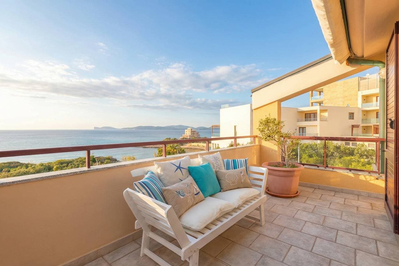 Foto 10 von 35: Vittoria Penthouse im Zentrum von Alghero mit großer Terrasse mit Blick auf das Meer, Parkplatz