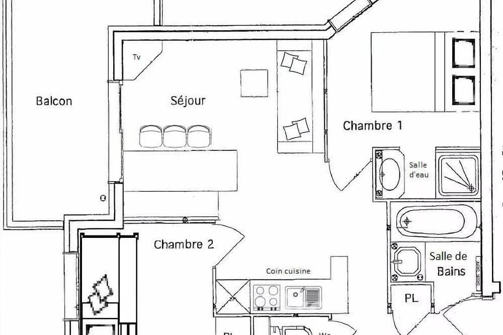Foto 12 von 12: Residenz Fermes De Meribel Bat C - 3 Zimmer für 4 Personen