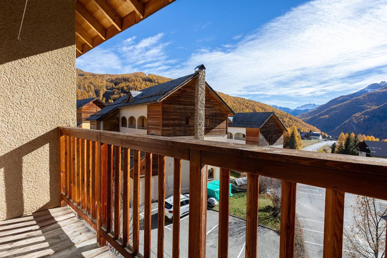 Foto 6 von 20: Appartement 'Les Granges – Panoramablick' mit Bergblick, Gemeinschaftspool und Balkon