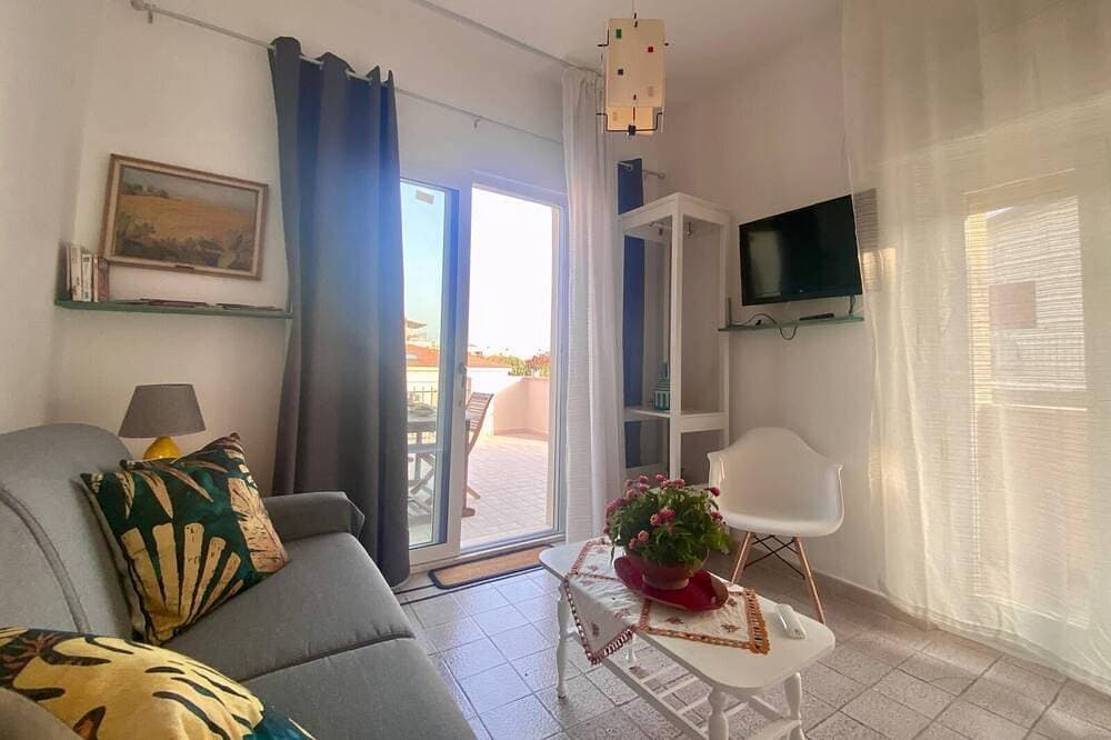 Foto 9 von 24: Apartment für 4 Personen mit Blick auf den Strand und Terrasse mit Meerblick