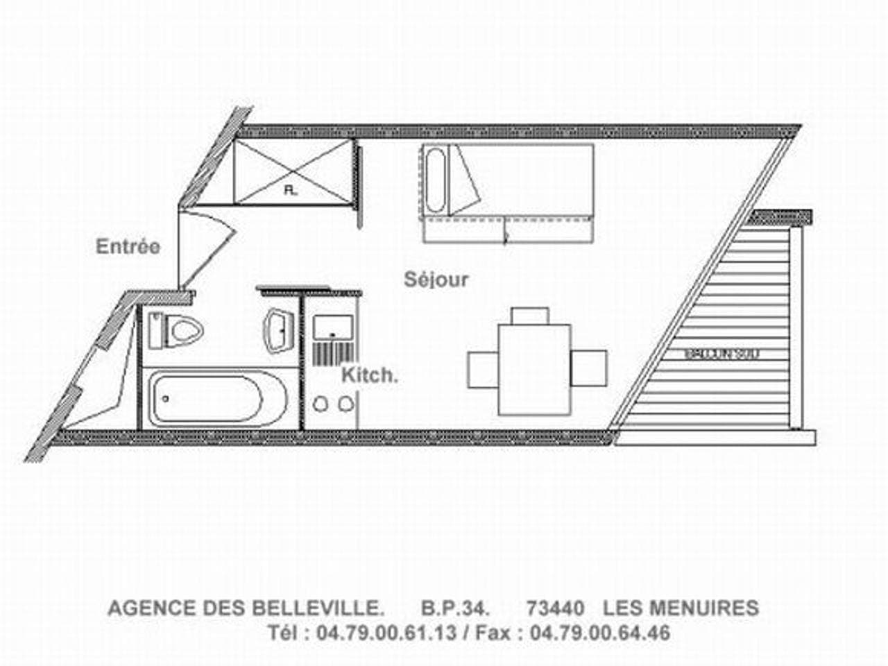 Foto 13 von 18: Helles Studio Direkt an der Piste mit Balkon – 3 Pers.