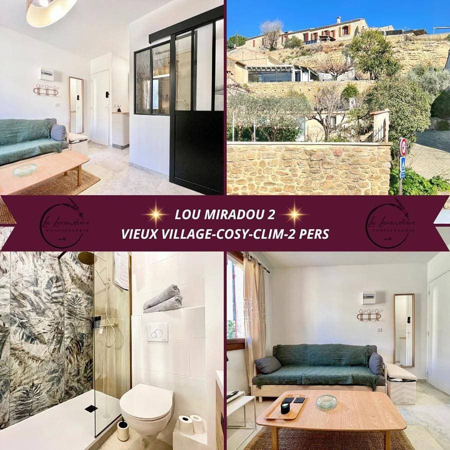 Lou Miradou 2 - Vieux village médiéval, Cosy, Clim, 2 personnes 1