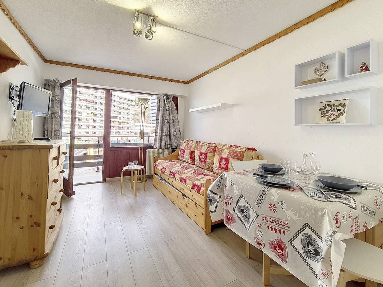 Gemütliches Studio in Les Menuires mit Balkon, Ski-in/Ski-out 1