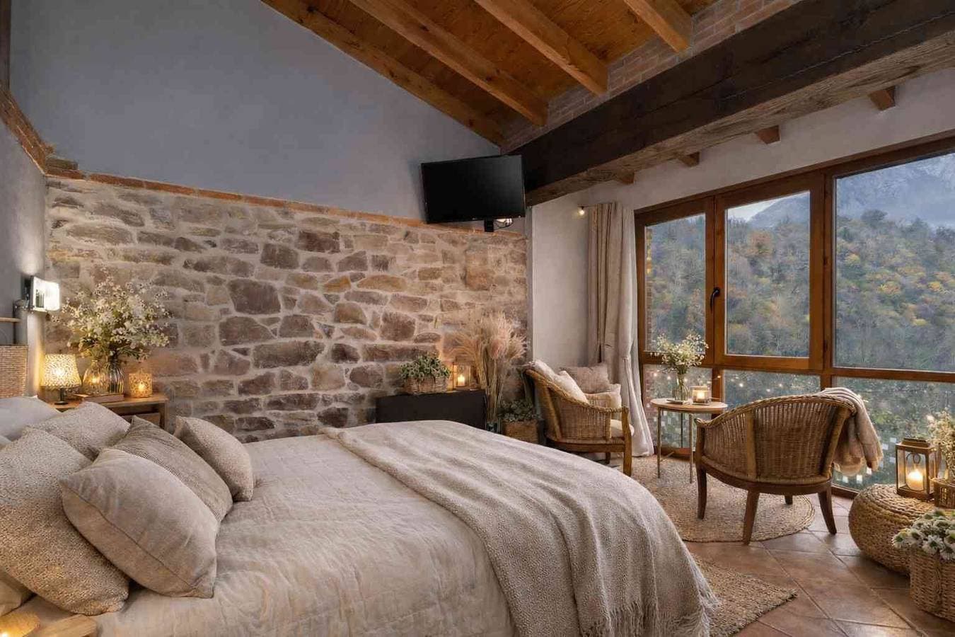 Foto 3 von 42: Casa Rural 'El Carbayu' mit Whirlpool, Bergblick, Terrasse und WLAN