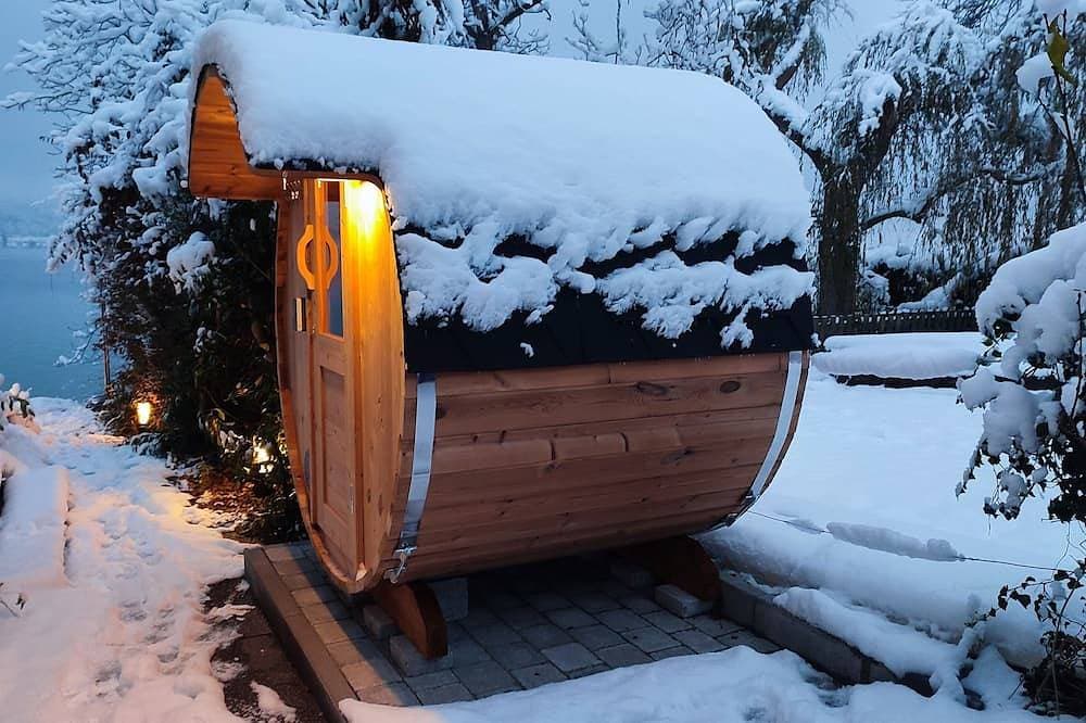 Foto 13 von 26: Findling am Bodensee: eigener Strand, Sauna, Kamin, Seeblick, Kanus