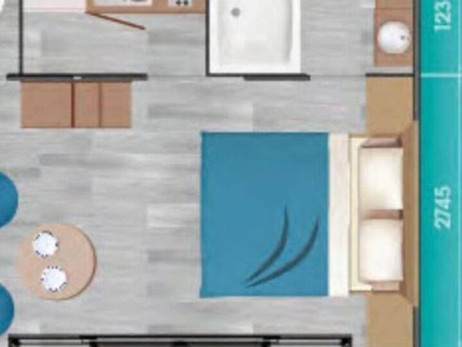 Foto 10 von 30: Camping Paradis - La Baie de Ploemeur - Mobilheim 2 personen - Mobil Home Komfort + 1 Zimmer 2 Personen, 16 m² (Modell 2020)
