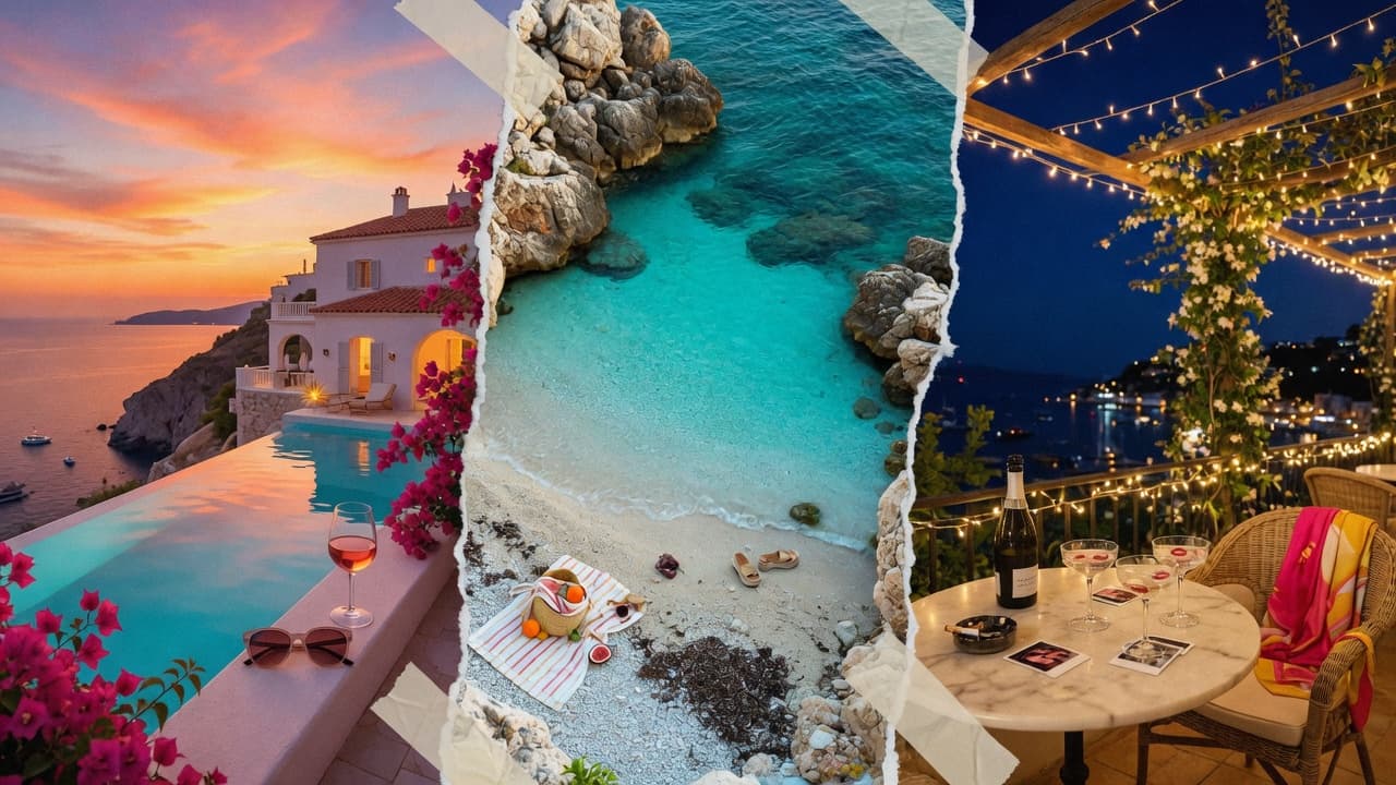 Abendlicht über einer mediterranen Küste